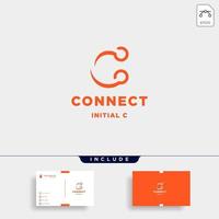 initial c connection logo design technology symbol icon vector