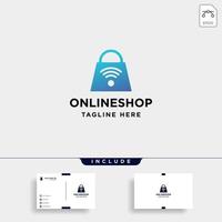 Ilustración de icono de símbolo de mercado de venta de vector de diseño de logotipo de tienda online