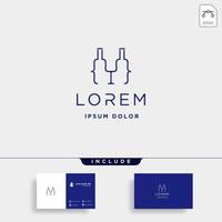 código de cerveza diseño de logotipo codificación de barras línea simple vector