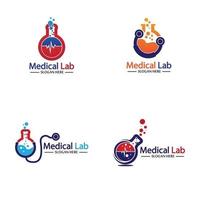 diseño de plantilla de logotipo de laboratorio médico vector