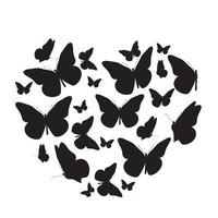 Abstract Background with Heart Symbol made from Butterfly vector