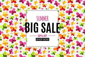 Abstract Summer Sale Background with Frame vector