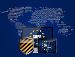 antecedentes del reglamento general de protección de datos de gdpr vector