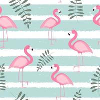 Cute Seamless Flamingo Pattern Vector Illustration