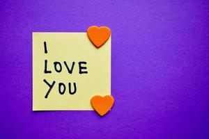 I love you written on paper photo