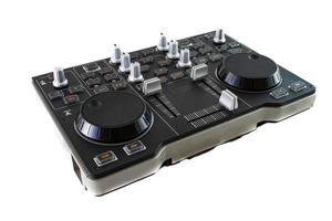 Portable DJ Control Mixer on white background photo