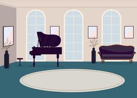 Luxury music hall flat color vector illustration