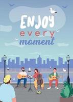 Enjoy every moment flat vector template