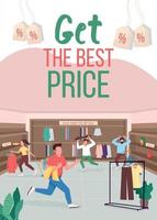Get the best price poster flat vector template
