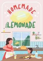 Homemade lemonade flat vector template