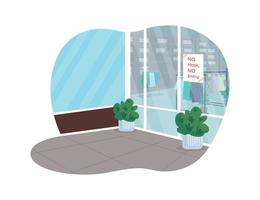 Covid shops rules 2D vector web banner