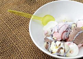 mixed icecream flavors with macro backgrounds photo
