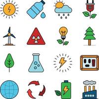 conjunto de iconos de ecología vector