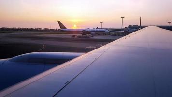 Changi Airport, Singapore, Jan 07, 2016 - View from the window of the plane photo