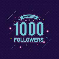 Thank you followers congratulation banner vector