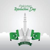 folleto de celebración del día de la resolución de pakistán vector