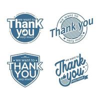 Thank you text lettering vector logo badge