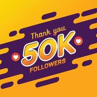 Thank you followers congratulation banner vector