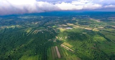 view from the quadrocopter to the fields and forests photo