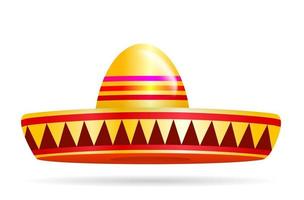 Naturalistic colorful sombrero on White Background vector