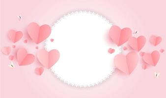 Romantic Love and Feelings Background Design with Frame for Your Text vector