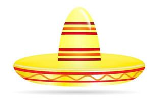 Naturalistic colorful sombrero on White Background vector