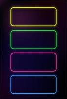 Abstract Neon Frame Template on Dark Background vector