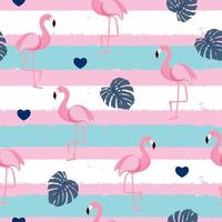 Cute Retro Seamless Flamingo Pattern Background vector