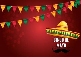 en español cinco de mayo fondo de vacaciones vector