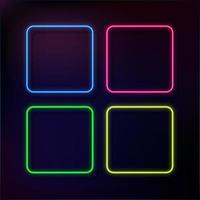 Abstract Neon Frame Template on Dark Background vector