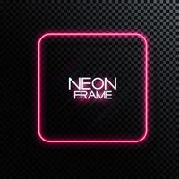 Abstract Neon Frame Template on Dark Background vector