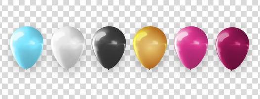 colección realista de globos 3d para fiesta vector