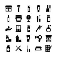 bundle of twenty five make up cosmetics set collection icons vector