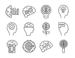 bundle of brains organs set icons vector