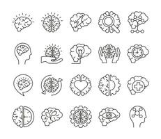 bundle of brains organs set icons vector