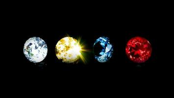 Group beautiful diamond at blue red yellow and clear