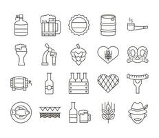 bundle of twenty oktoberfest set icons vector