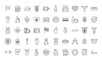 bundle of oktoberfest set fifty icons vector