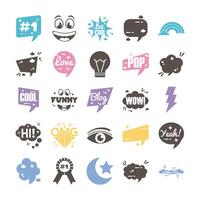 bundle of twenty five slang set icons vector