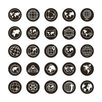 bundle of twenty five world planet set collection icons vector