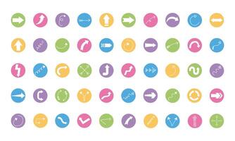 bundle of fifty arrows set icons vector