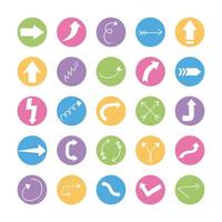 bundle of twenty five arrows set icons vector