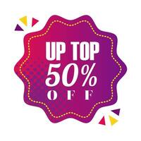 up to fifty off in seal stamp vector design