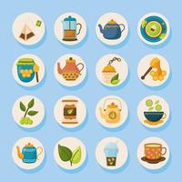 tea symbol collection vector design