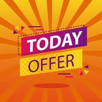 today offer in banner vector design