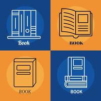 books line style symbol set vector design