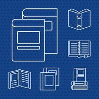 books line style set of icons vector design