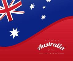 happy australia day lettering over flag emblem vector