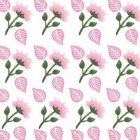 Flowers color pink pattern detailed style vector