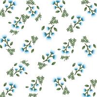 Flowers color blue pattern detailed style vector